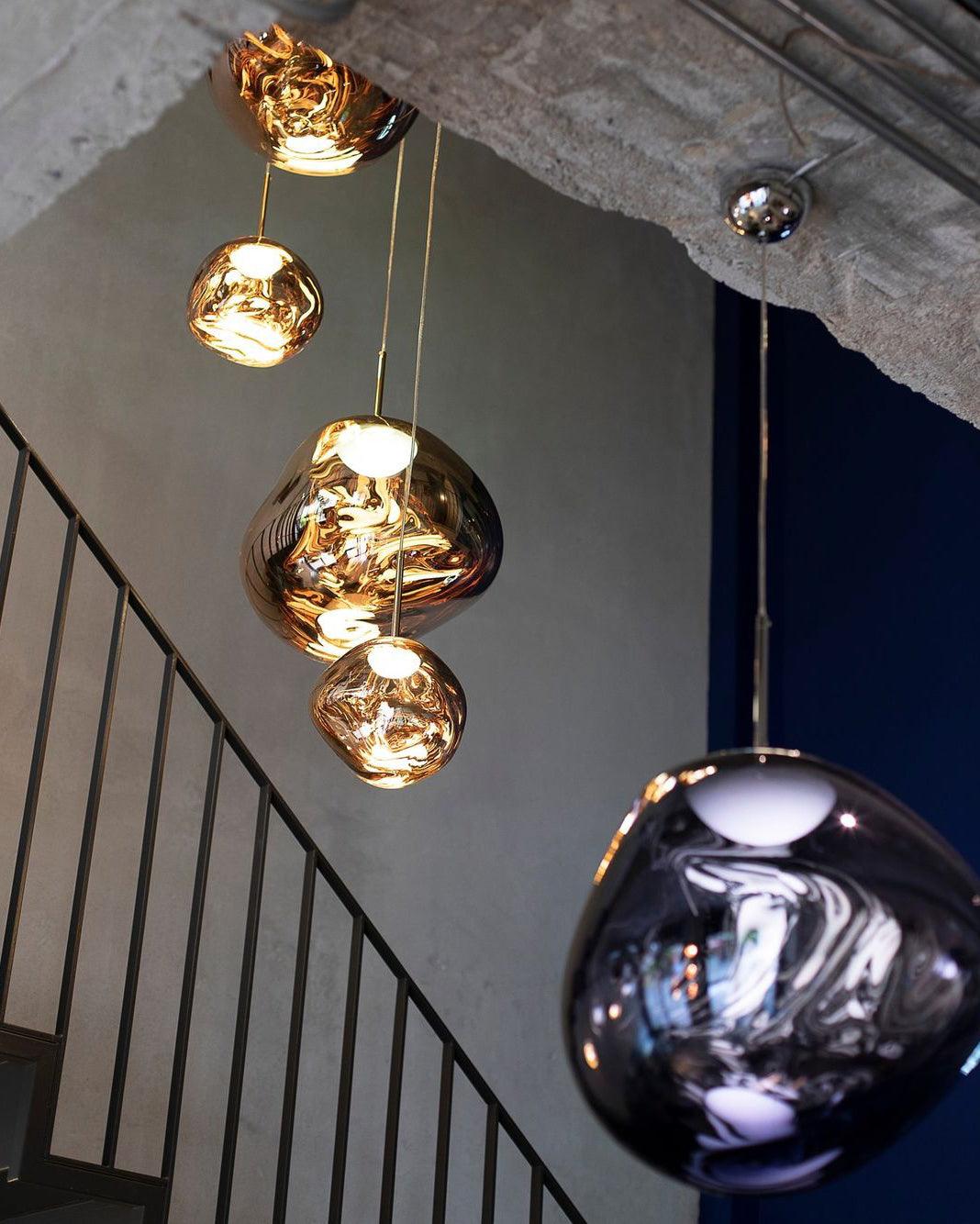Adjustable Metal Pendant Lighting Fixtures Silver Gold Rose
