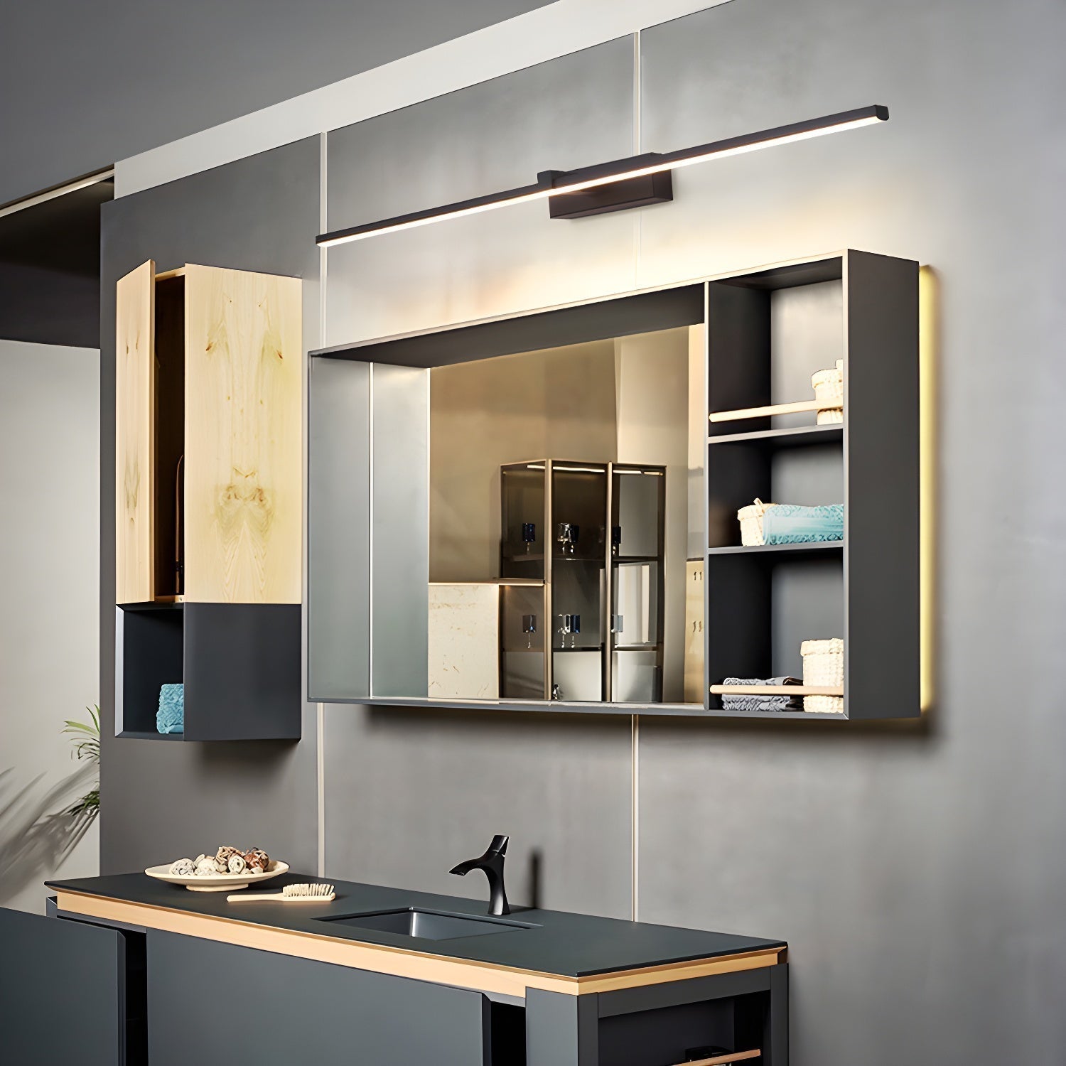 Silver Slim LED Wall Lamp Bracket Light Fixtures - Cofik