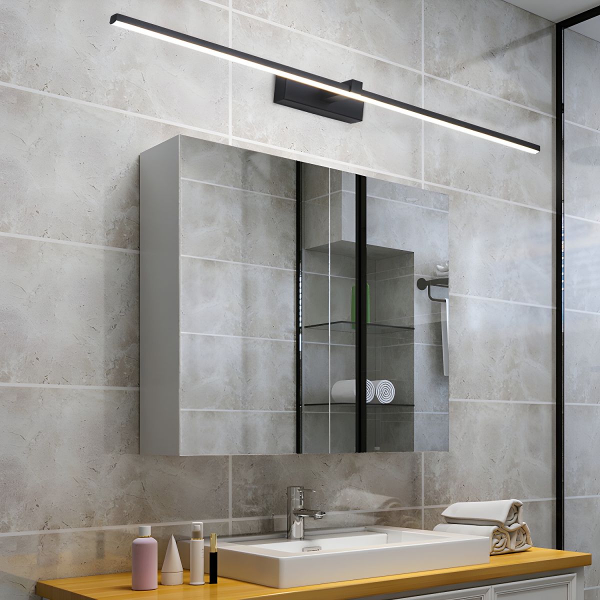 Silver Slim LED Wall Lamp Bracket Light Fixtures