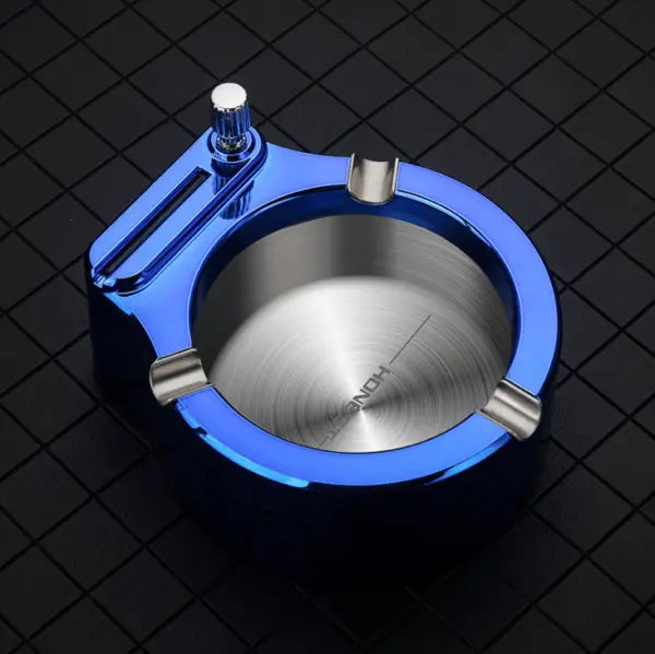Metal Ashtray with Built-in Lighter