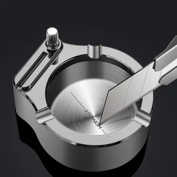 Metal Ashtray with Built-in Lighter