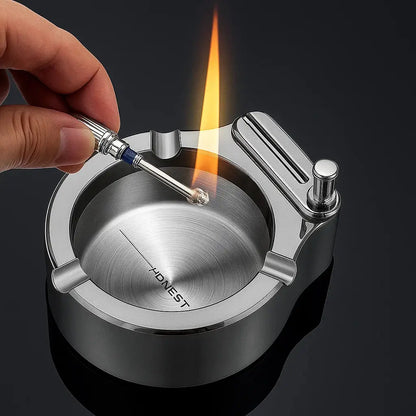 Metal Ashtray with Built-in Lighter - Cofik