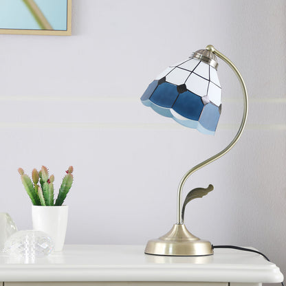 Elegant Glass Flower Table Lamp in Gold Finish
