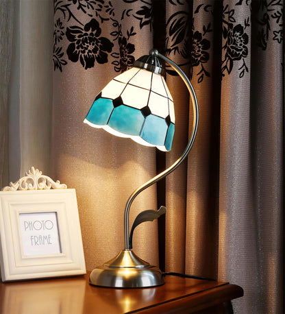 Elegant Glass Flower Table Lamp in Gold Finish