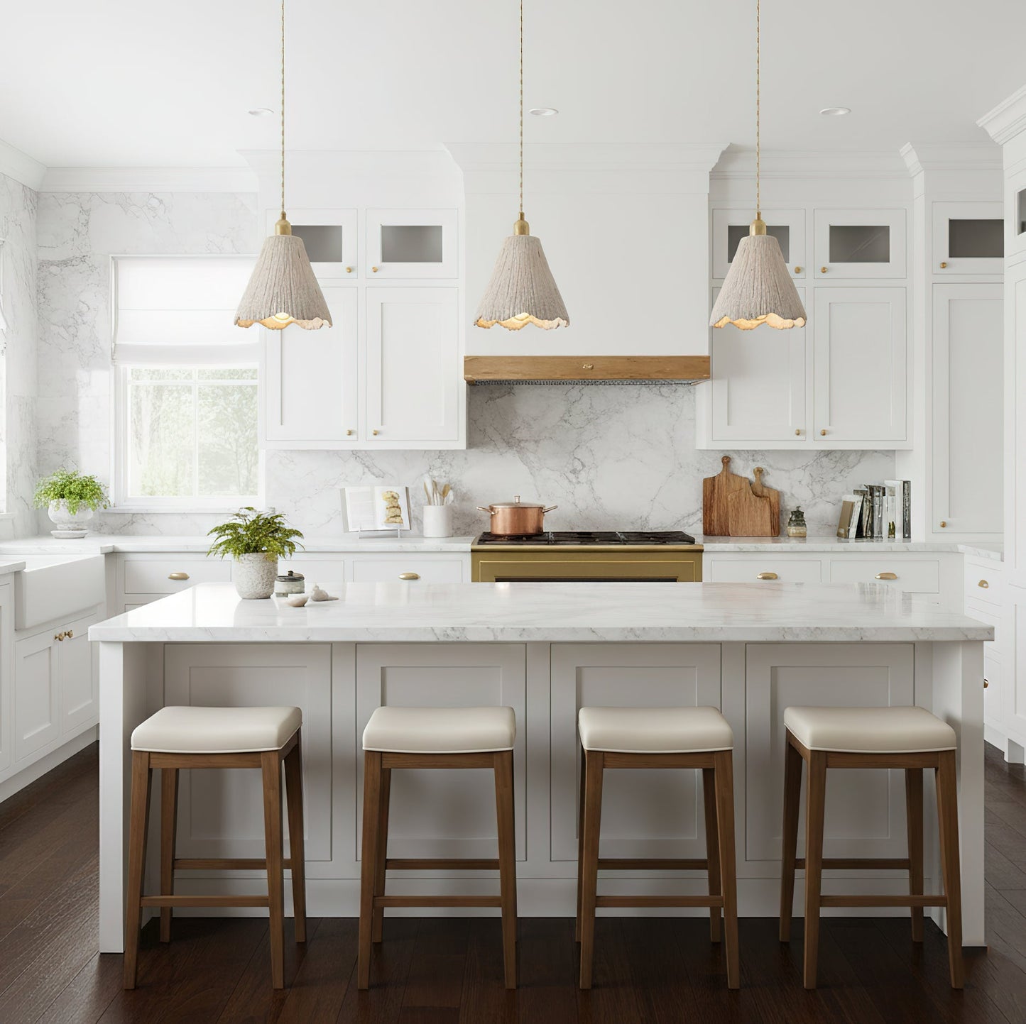 Simple Cement Pendant Lamp for Kitchen Island