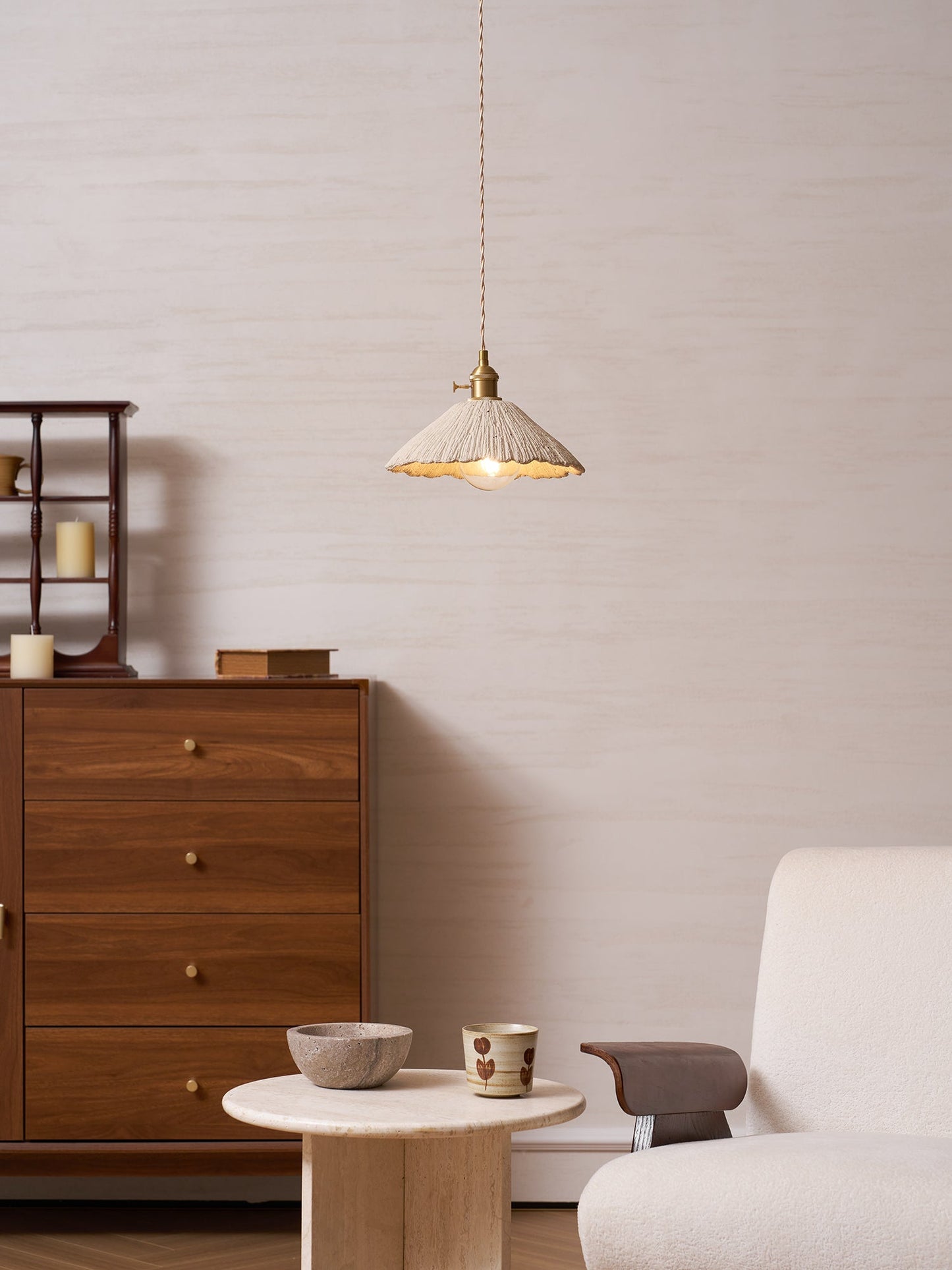 Simple Cement Pendant Lamp for Kitchen Island
