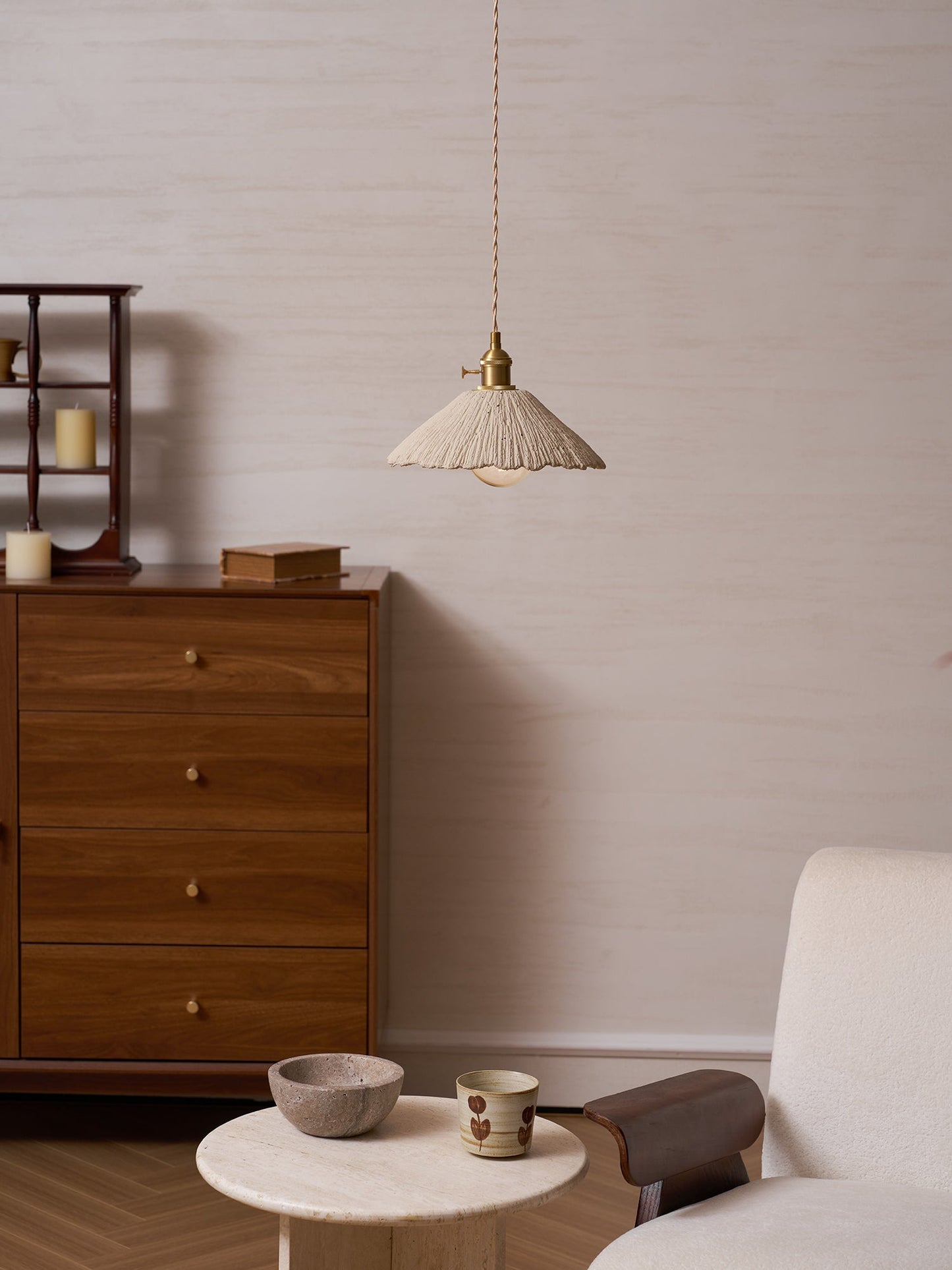 Simple Cement Pendant Lamp for Kitchen Island