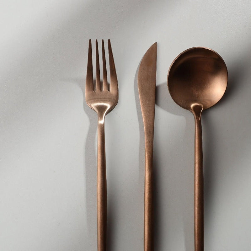Premium Metal 20pc Cutlery Set Titanium Stainless Steel