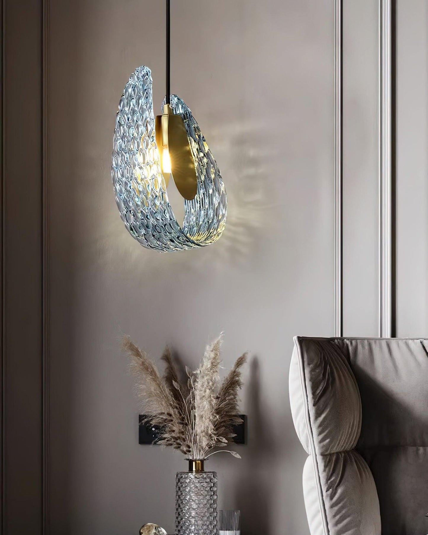 Elegant Blue Hanging Lamp 5.1'