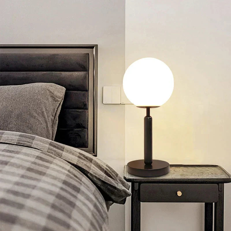Elegant Metal and Glass Desk Lamp