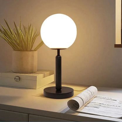 Elegant Metal and Glass Desk Lamp