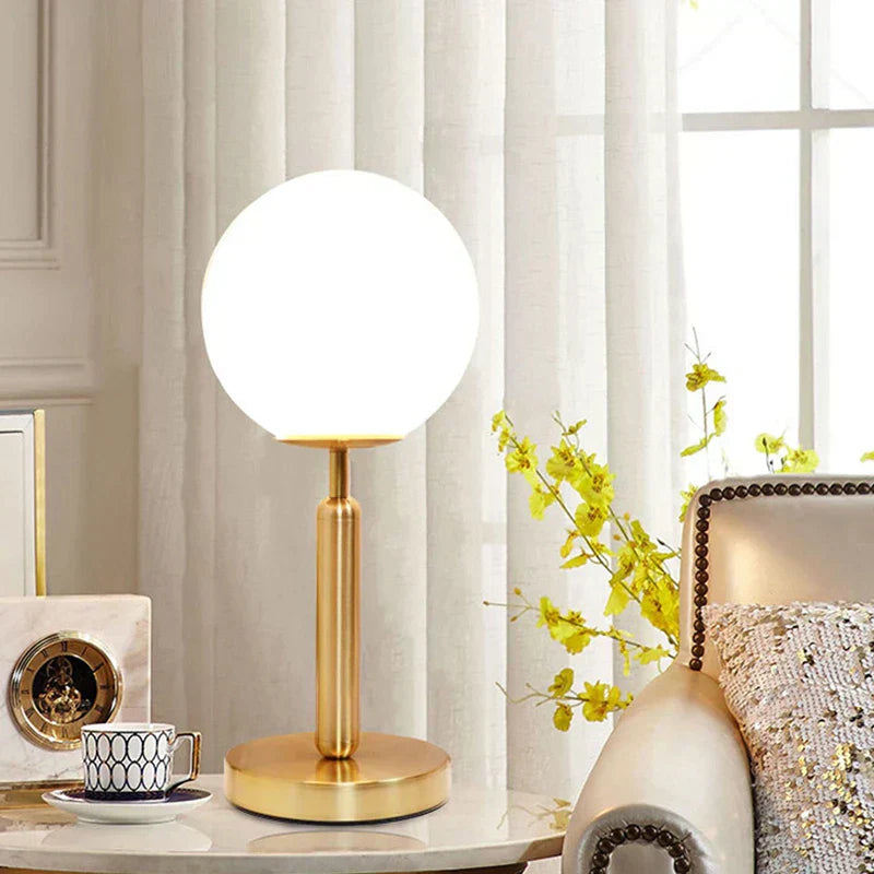Elegant Metal and Glass Desk Lamp