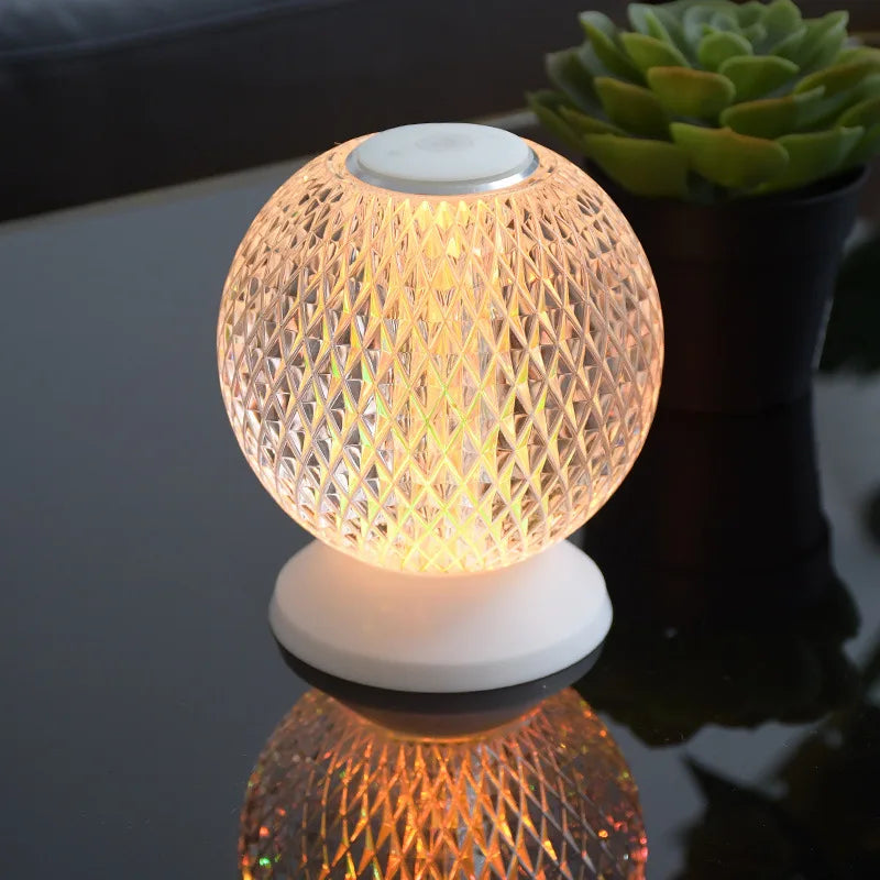 Elegant Glass Desk Lamp Wireless Home Lighting