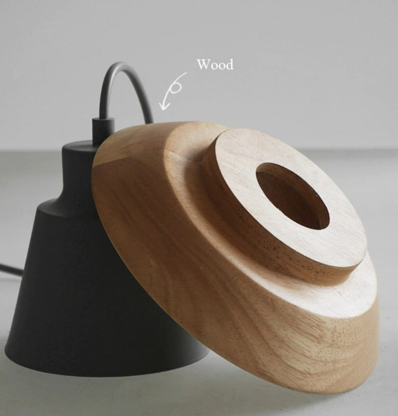 Natural Wood Drop Pendant Light