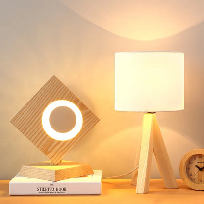 Rustic Wood Modern Table Lamp