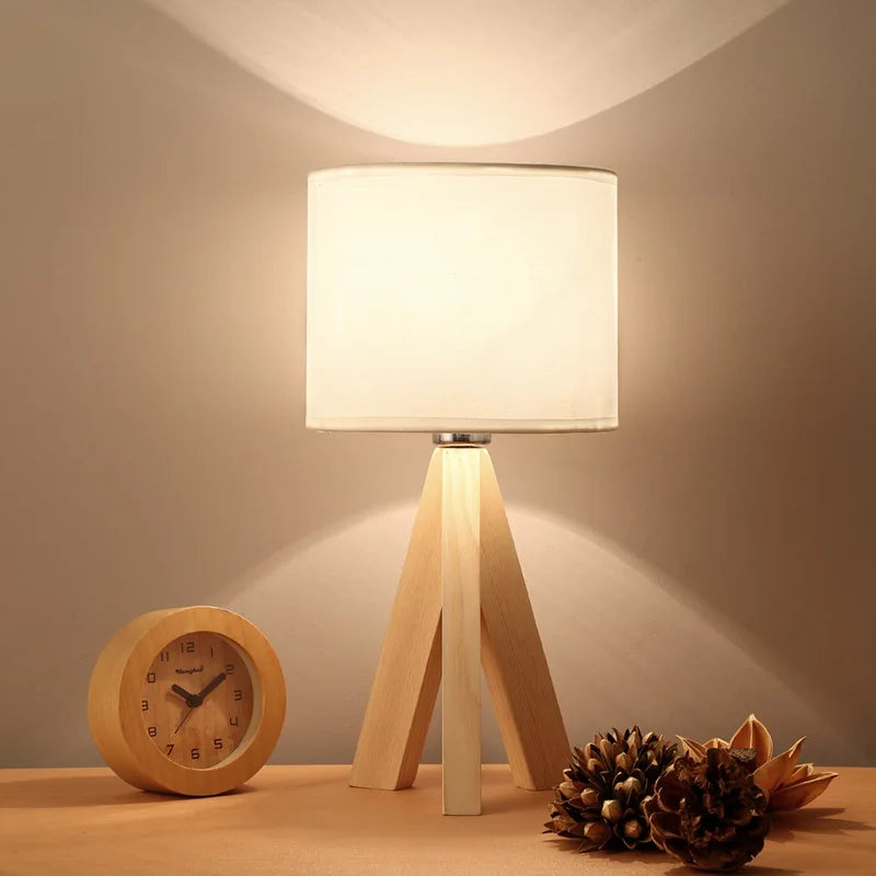 Rustic Wood Modern Table Lamp - Cofik