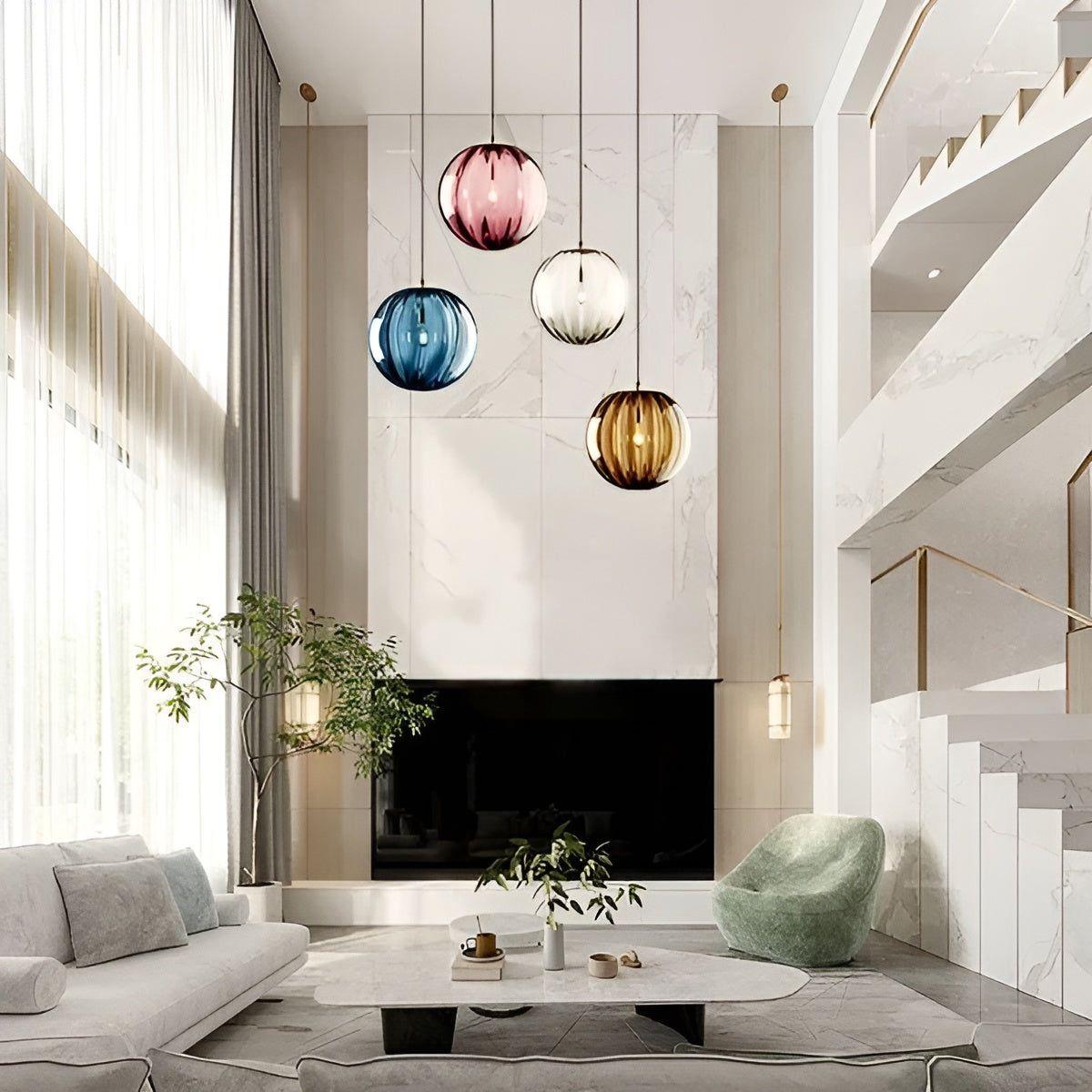 Sleek Glass Globe LED Pendant Lamp