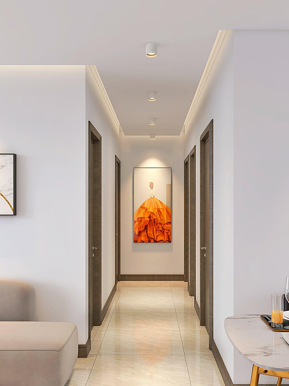 Compact White LED Ceiling Light Fixtures