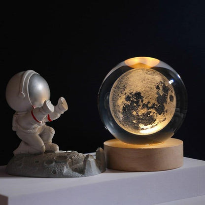 Colorful LED Glass Globe with Wood Stand - Cofik