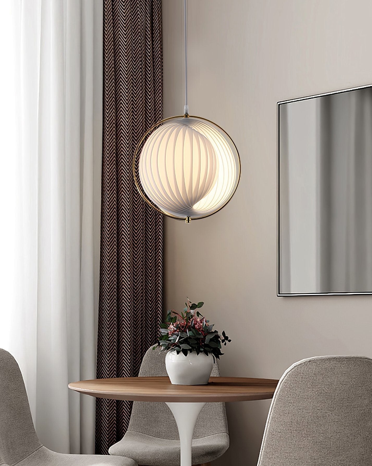 Silver Globe Hanging Lamp