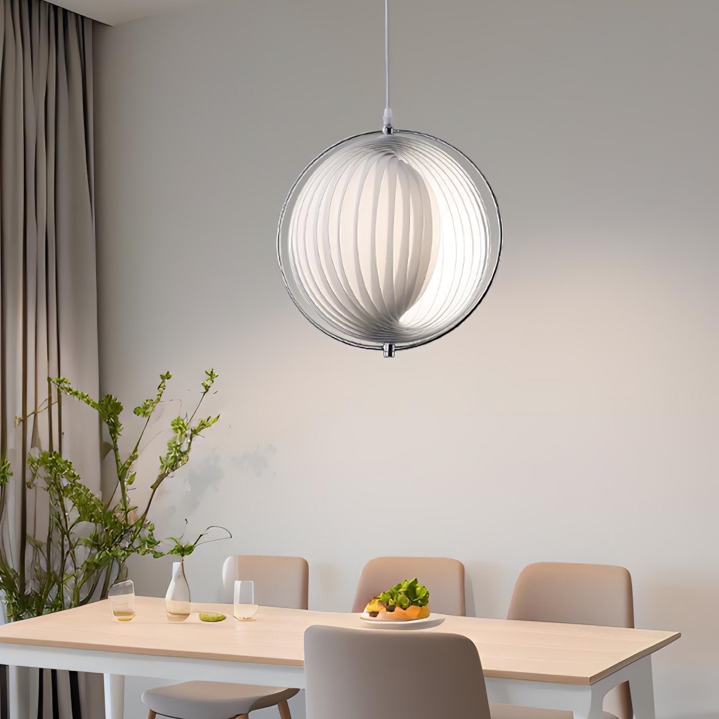 Silver Globe Hanging Lamp