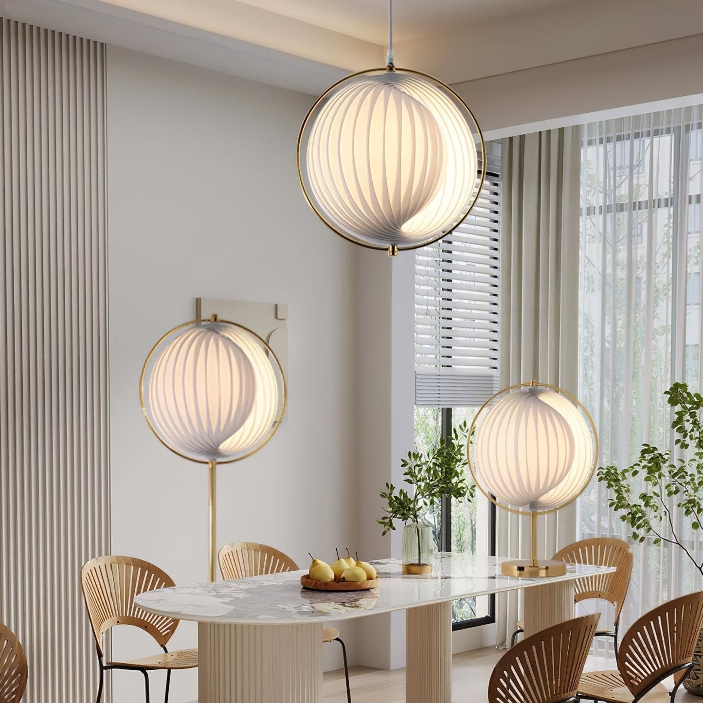 Silver Globe Hanging Lamp