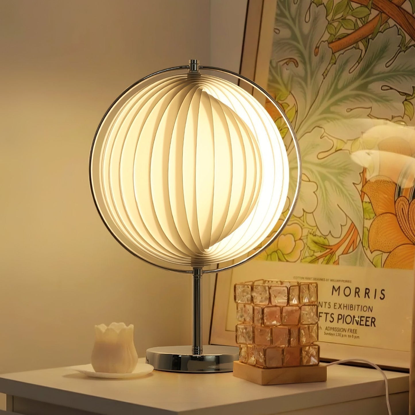 Stylish Moon Glass Desk Lamp