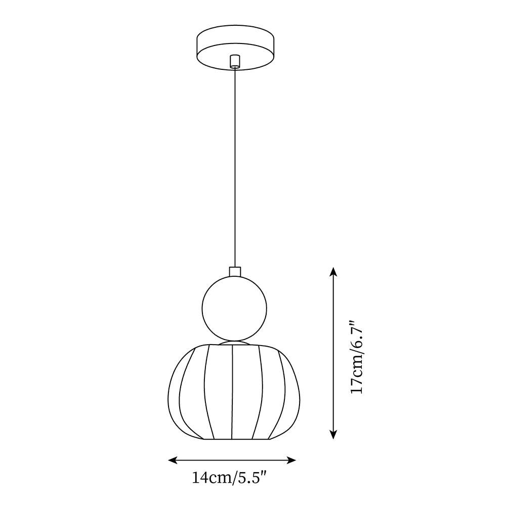 White Glass Pumpkin Pendant Light Fixture Ceiling Lamp