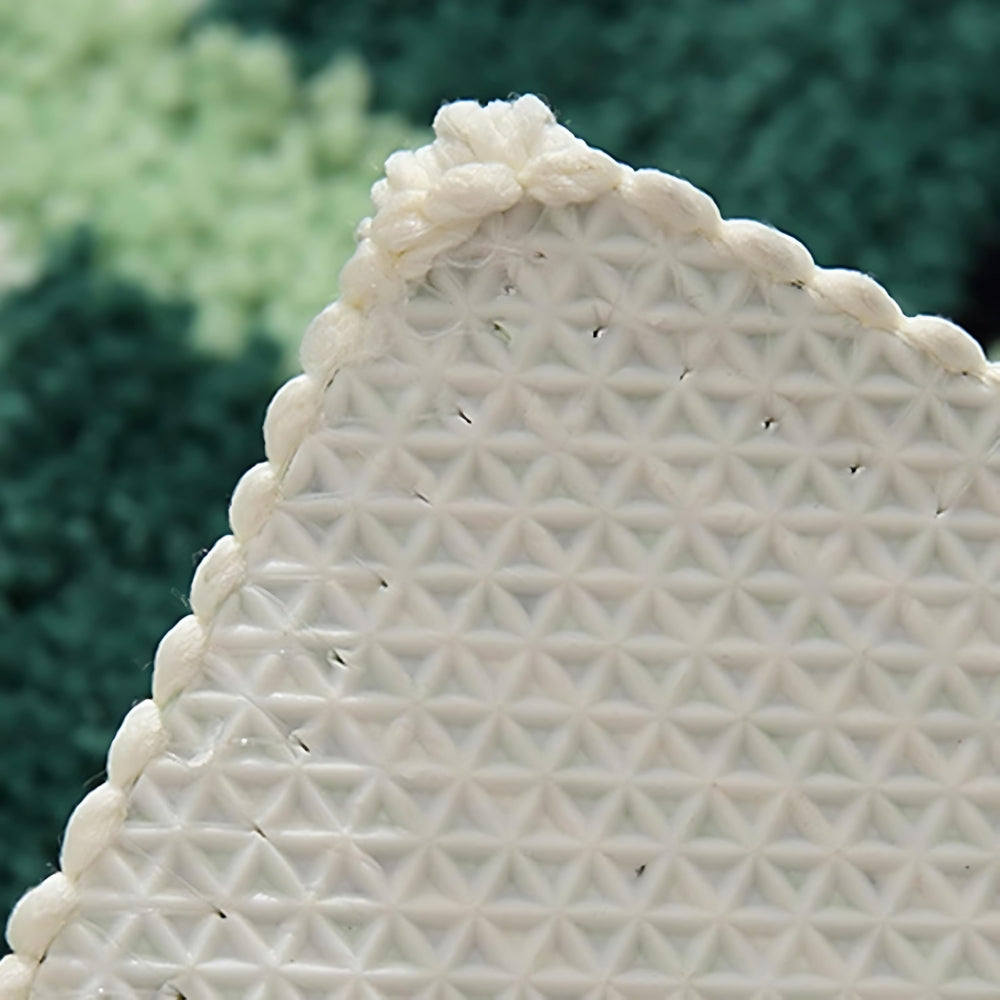 Soft Green Patterned Non Slip Bath Mat