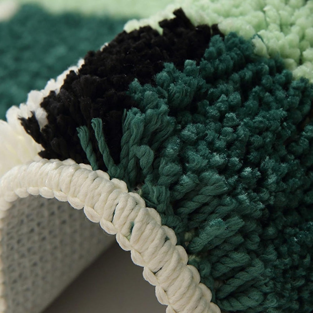 Soft Green Patterned Non Slip Bath Mat