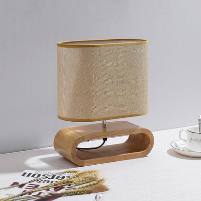 Rustic Wooden End Table Lamp