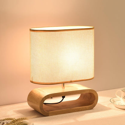 Rustic Wooden End Table Lamp