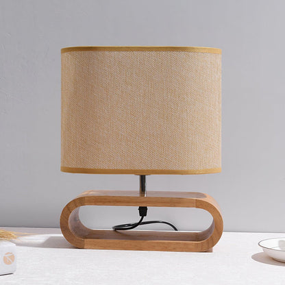 Rustic Wooden End Table Lamp
