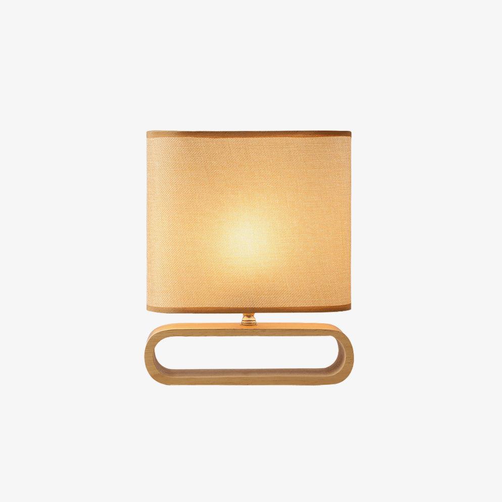 Rustic Wooden End Table Lamp