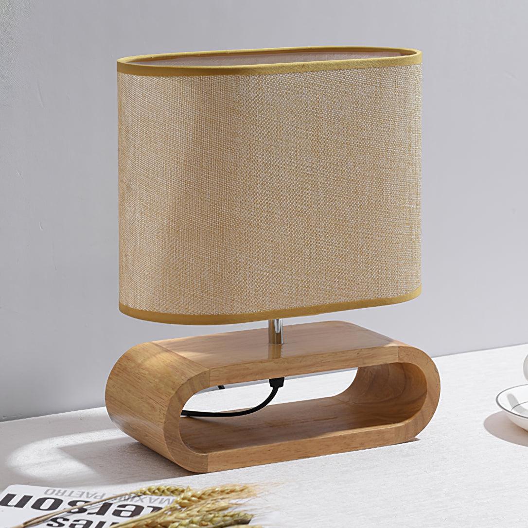 Rustic Wooden End Table Lamp