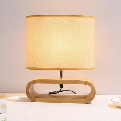 Rustic Wooden End Table Lamp