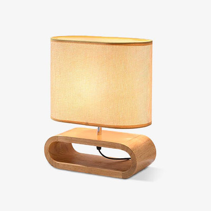 Rustic Wooden End Table Lamp