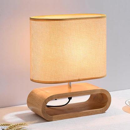Rustic Wooden End Table Lamp