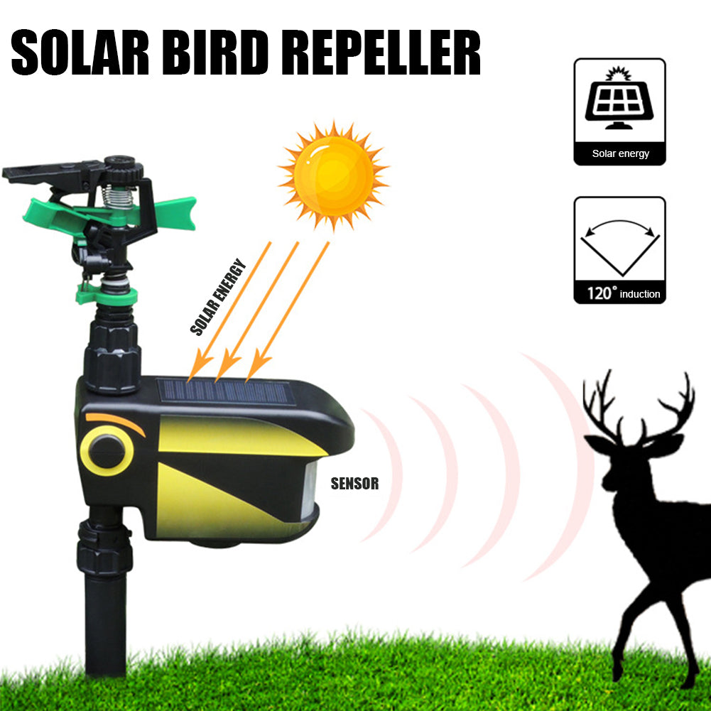 Solar Powered Motion Sensor Animal Repellent Sprinkler