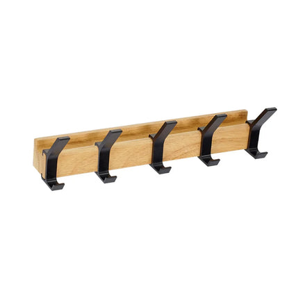 Compact Wooden Wall Closet with Adjustable Hooks