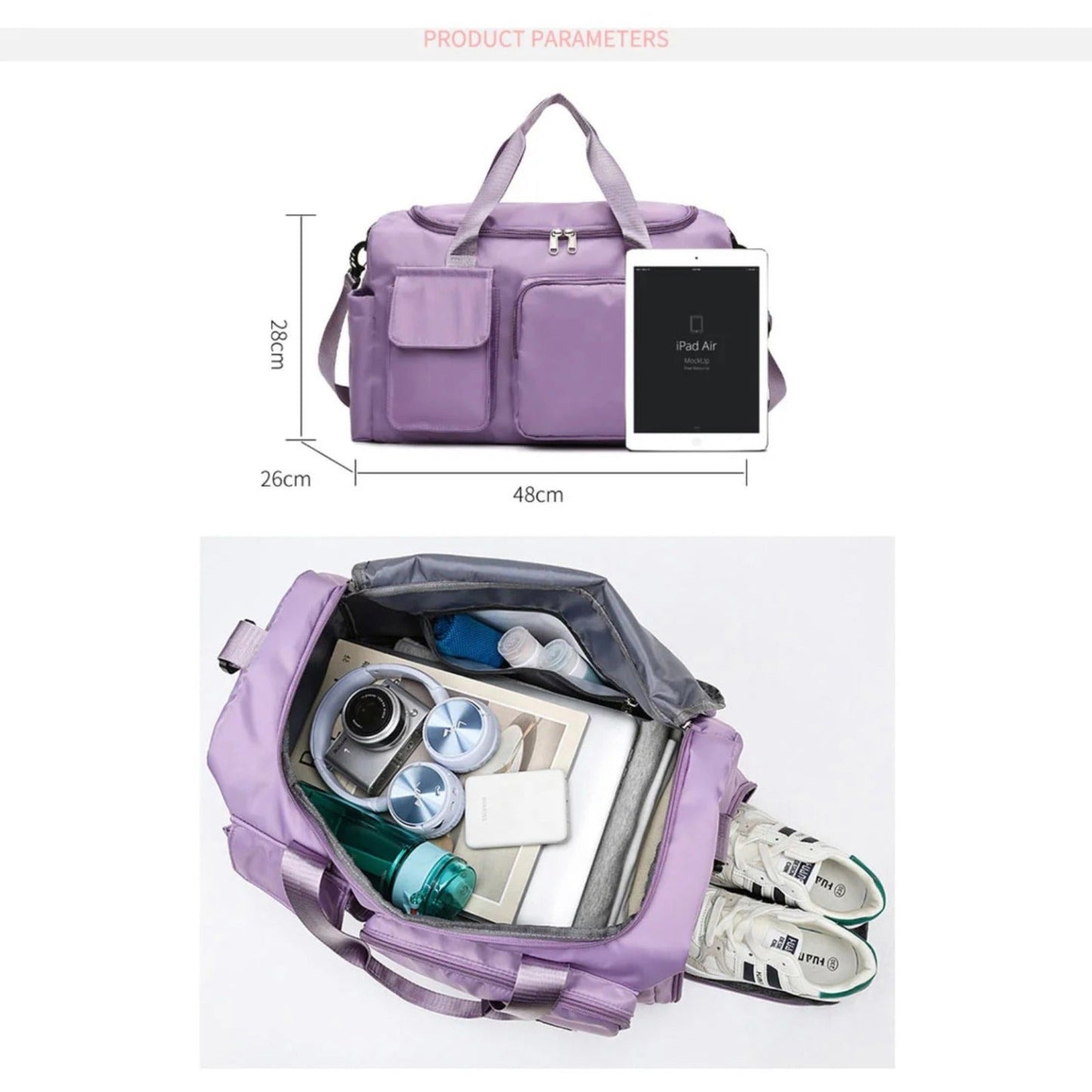 Waterproof Sports Duffel Bag with Multiple Pockets