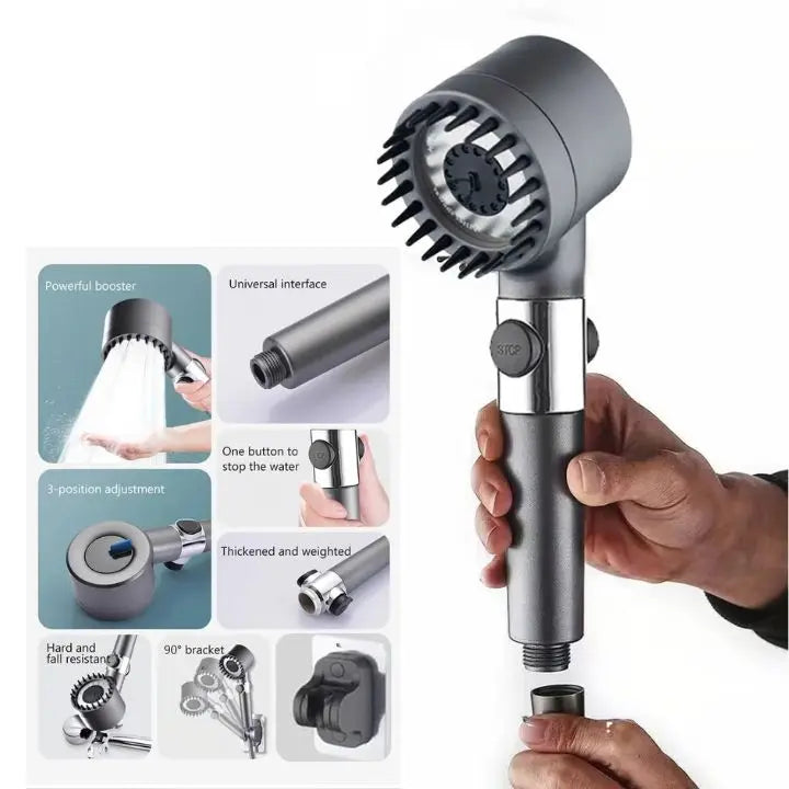 Powerful 3 Mode Shower Head Set
