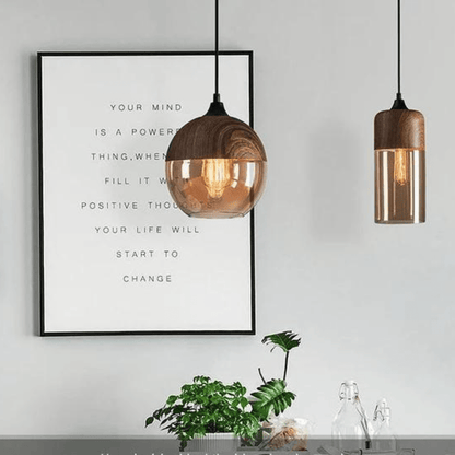 Simple Wood Pendant Light for Home Decor