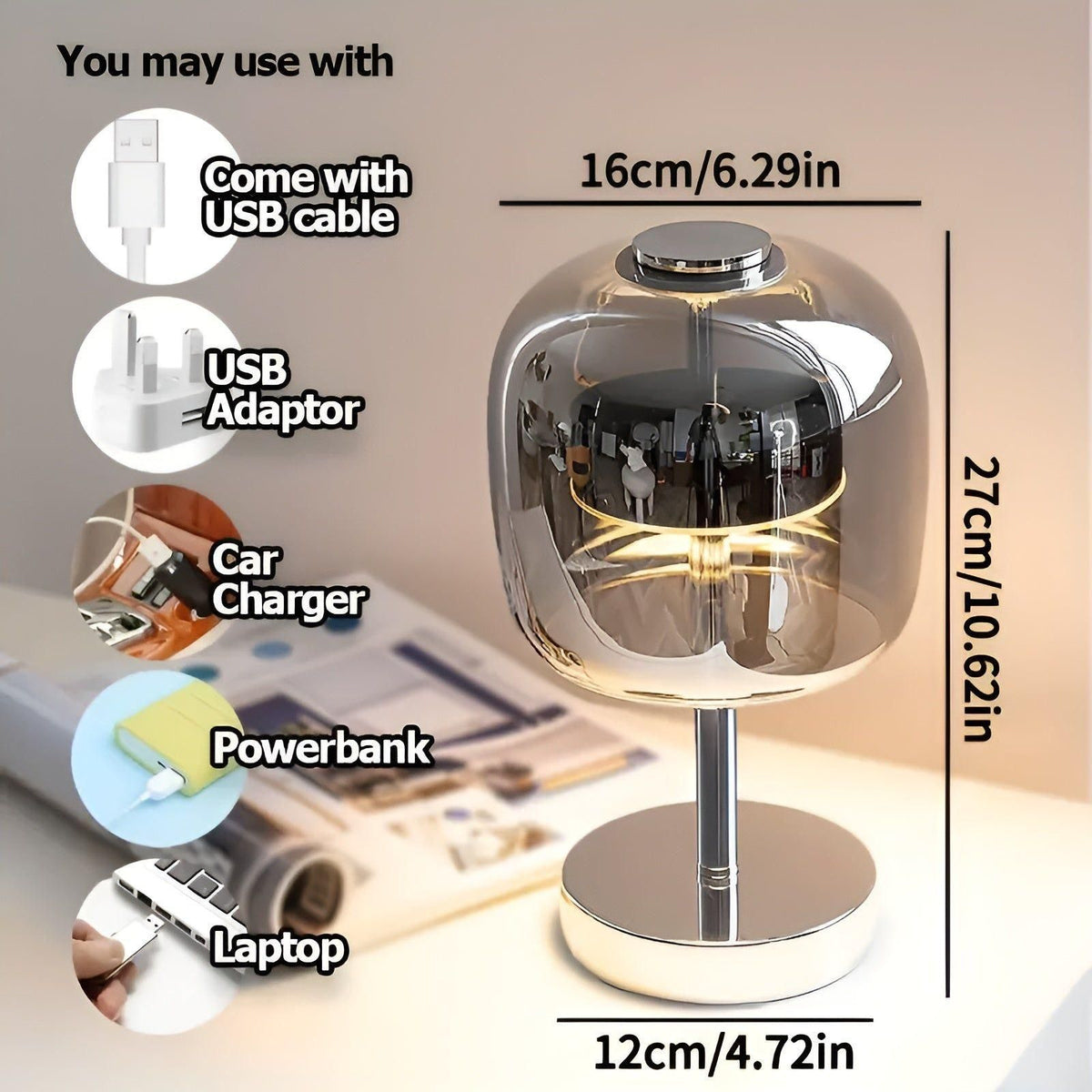 Stylish Glass Table Lamp