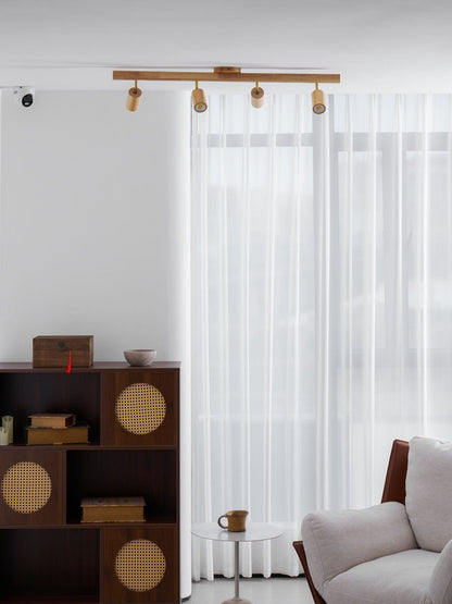 Rustic Wooden Ceiling Track Lighting 4 Light Fixtures