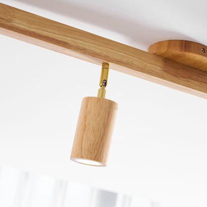 Rustic Wooden Ceiling Track Lighting 4 Light Fixtures