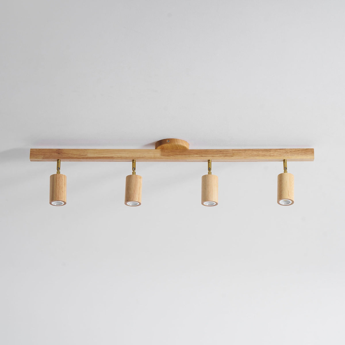 Rustic Wooden Ceiling Track Lighting 4 Light Fixtures