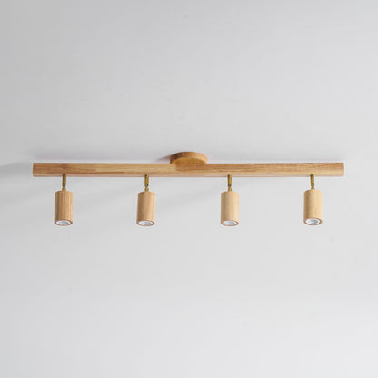 Rustic Wooden Ceiling Track Lighting 4 Light Fixtures