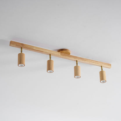 Rustic Wooden Ceiling Track Lighting 4 Light Fixtures