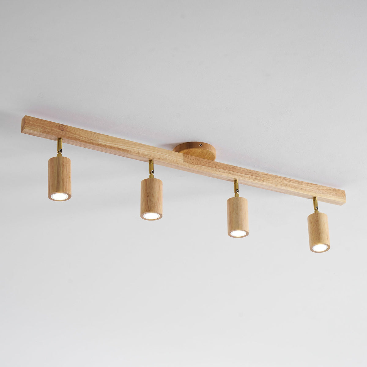 Rustic Wooden Ceiling Track Lighting 4 Light Fixtures